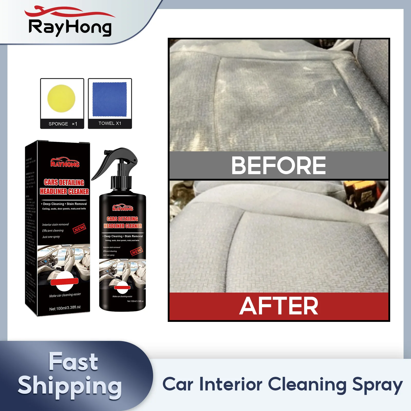 Spray Per La Pulizia Degli Interni Dell'Auto Detergente Per Macchie Di Polvere Di Sporco In Pelle Soft Top Rust Mold Remover Plastic Refresh Dry Foam 