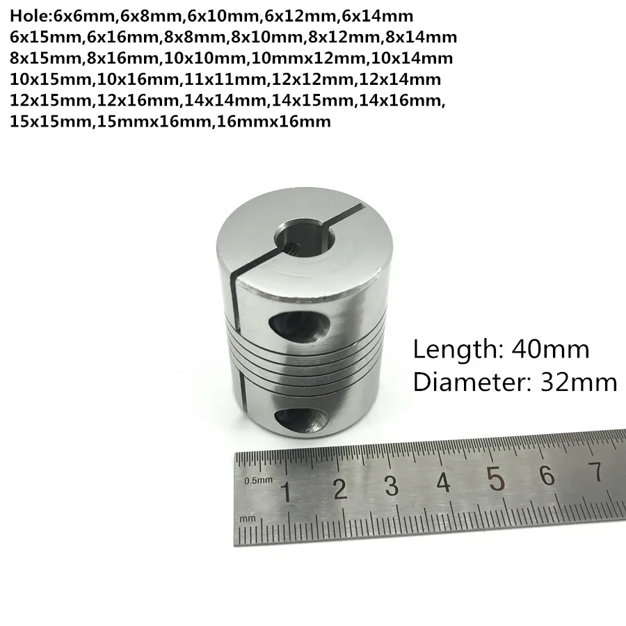D32 L40 Foro Minimo 6Mm Massimo 16Mm Cnc Giunto Flessibile Accoppiatore Connettore Codifica