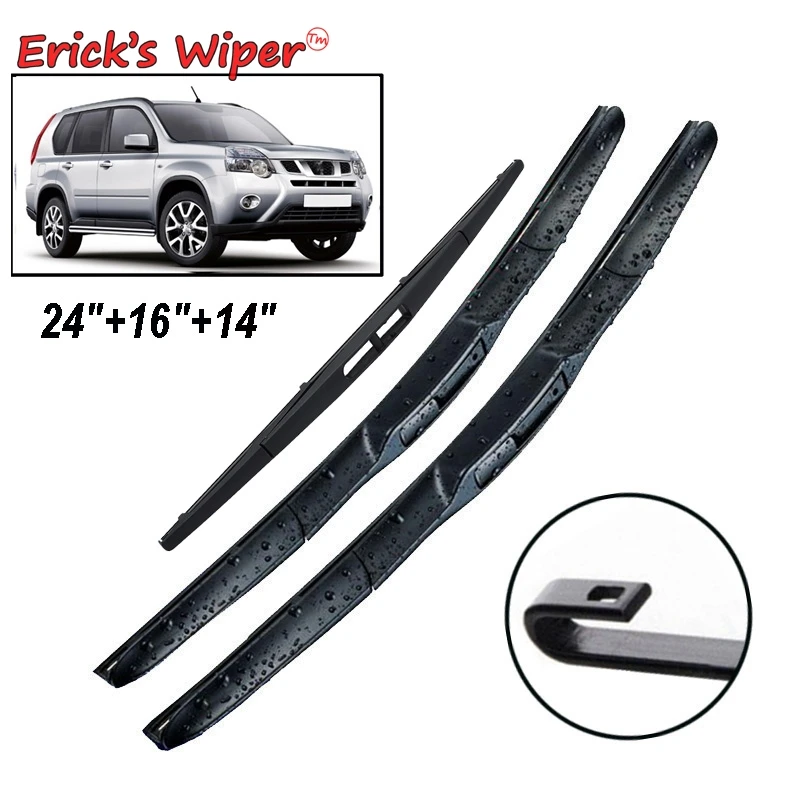 Ener'S Wiper Lhd Set Di Spazzole Tergicristallo Anteriori E Posteriori Per Nissan X-Trail T31 2007 - 2013 Parabrezza Parabrezza 24 "+ 16" + 14"