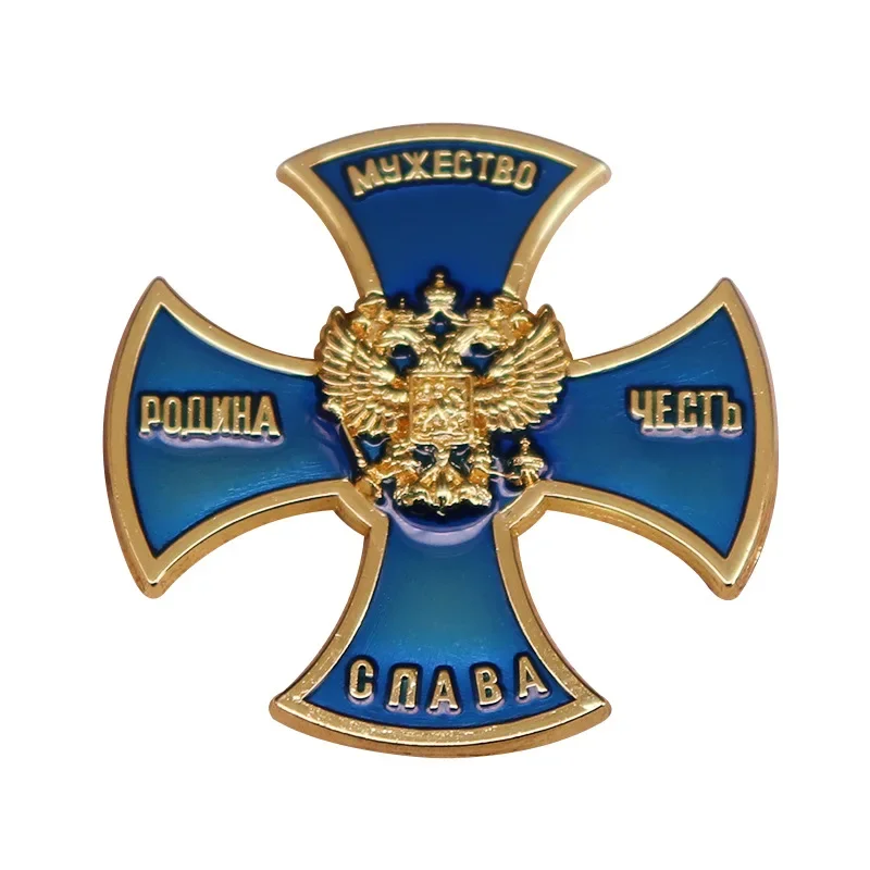 2024 Blue Iron Cross Honor Smalto Pin Ww2 Russia Spille Militari Metallo Punk Medaglia Distintivo Zaino Accessori Gioielli