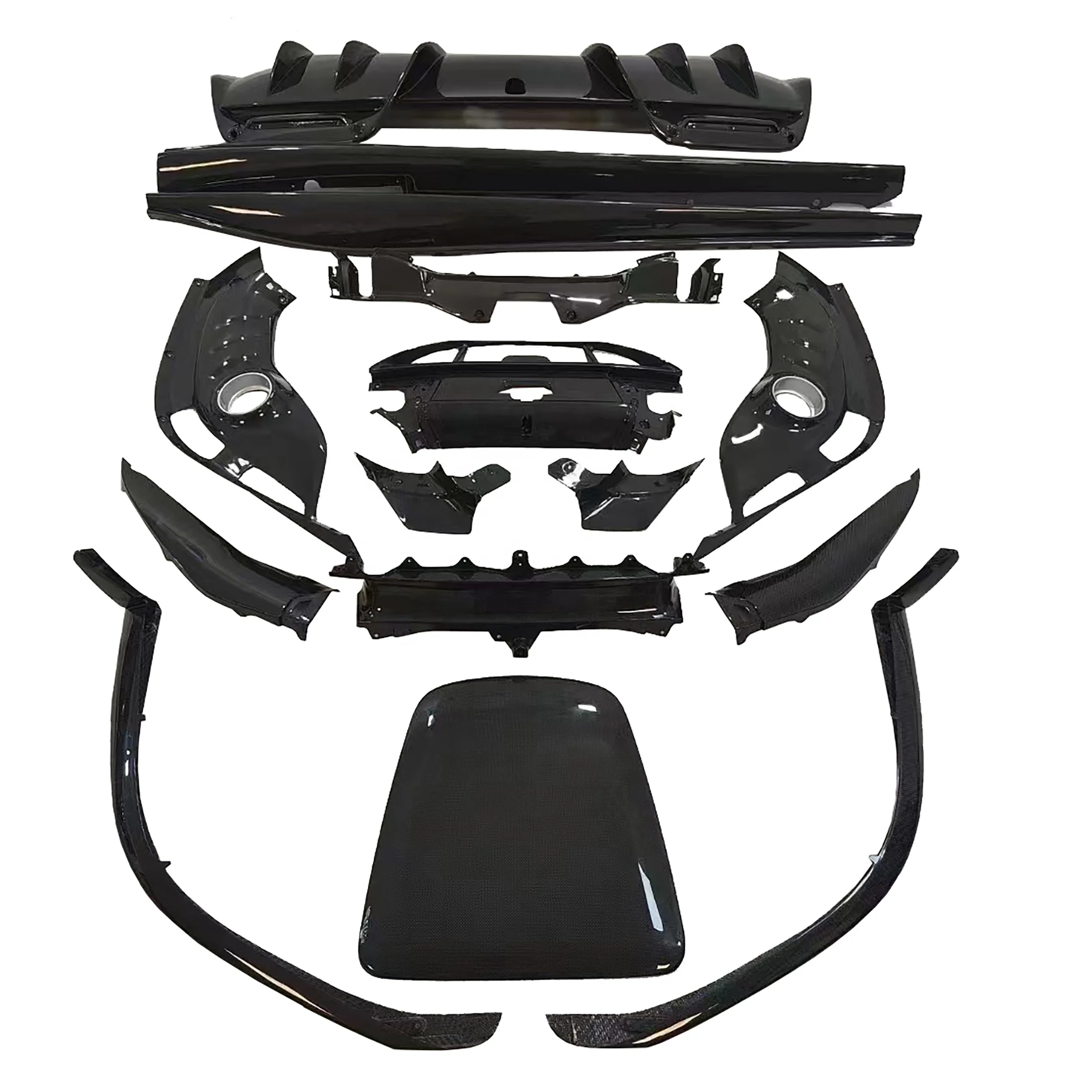 Spc 296 Kit Carrozzeria Tuning In Fibra Di Carbonio A Secco Per Ferrari 296 Kit Spoiler Vento In Fibra Di Carbonio Autoclavato Oem Per Paraurti Auto F