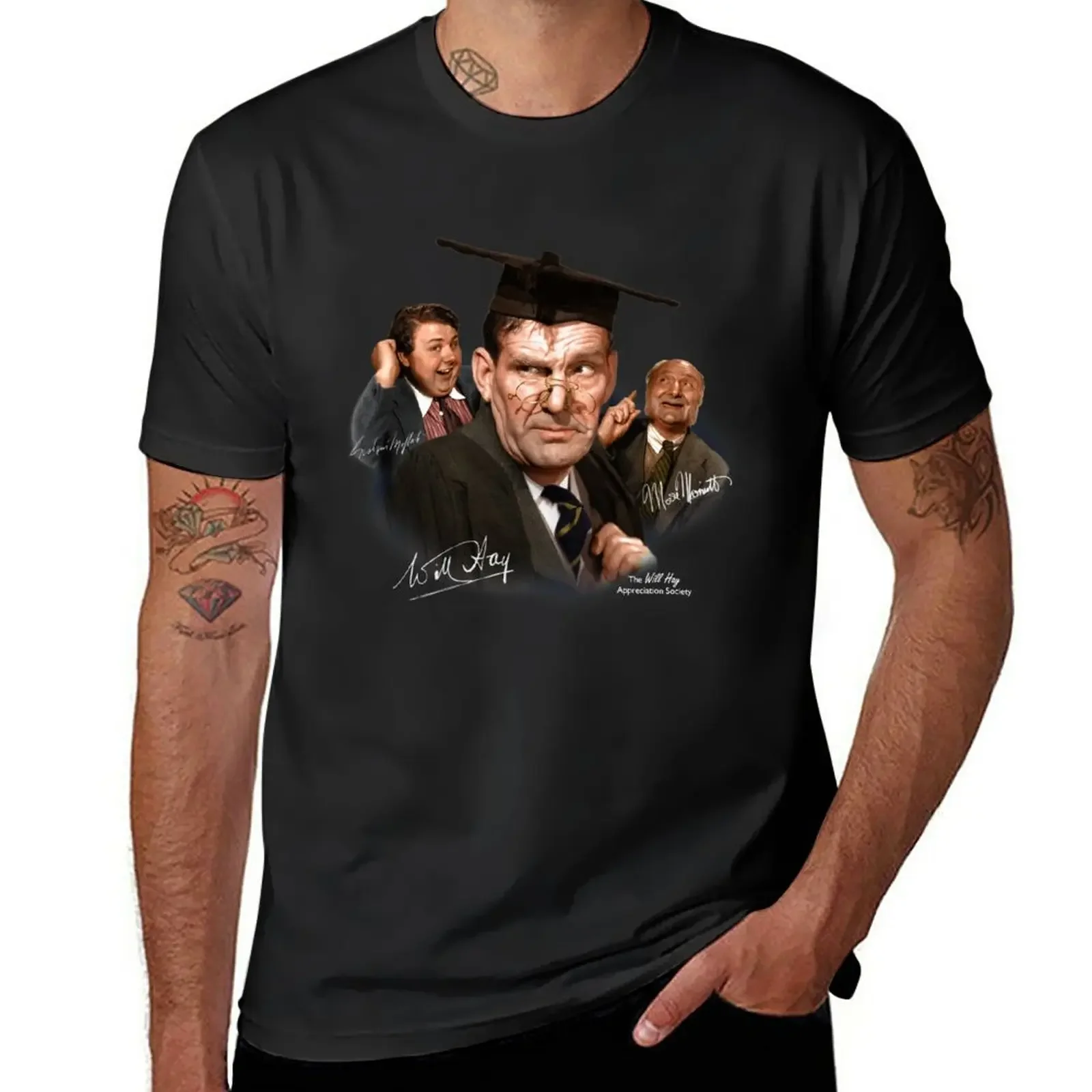 Will Hay, Moore Marriott & Gary Moffatt-T-Shirt Colorata Blanks Kawaii Clothes Top T-Shirt Da Uomo