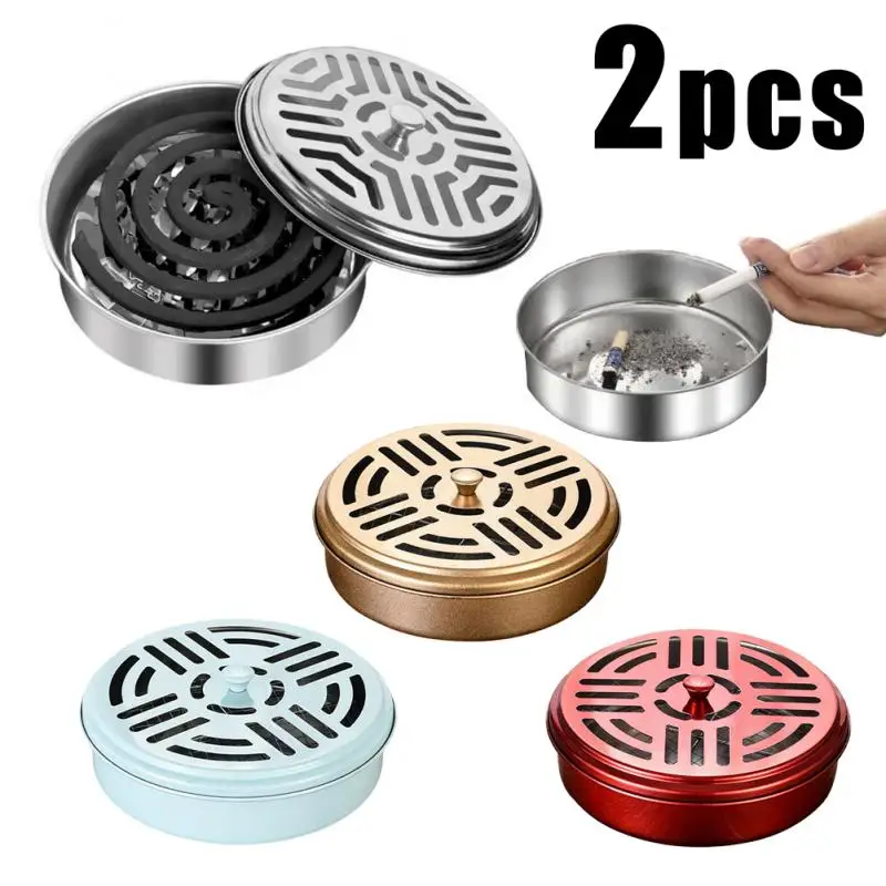 Protable Mosquito Coil Holder Mosquito Coil Box Con Coperchio Mosquito Coil Tray Nail Tooth Mosquito Coil Holder Vassoio Per Cenere Domestica