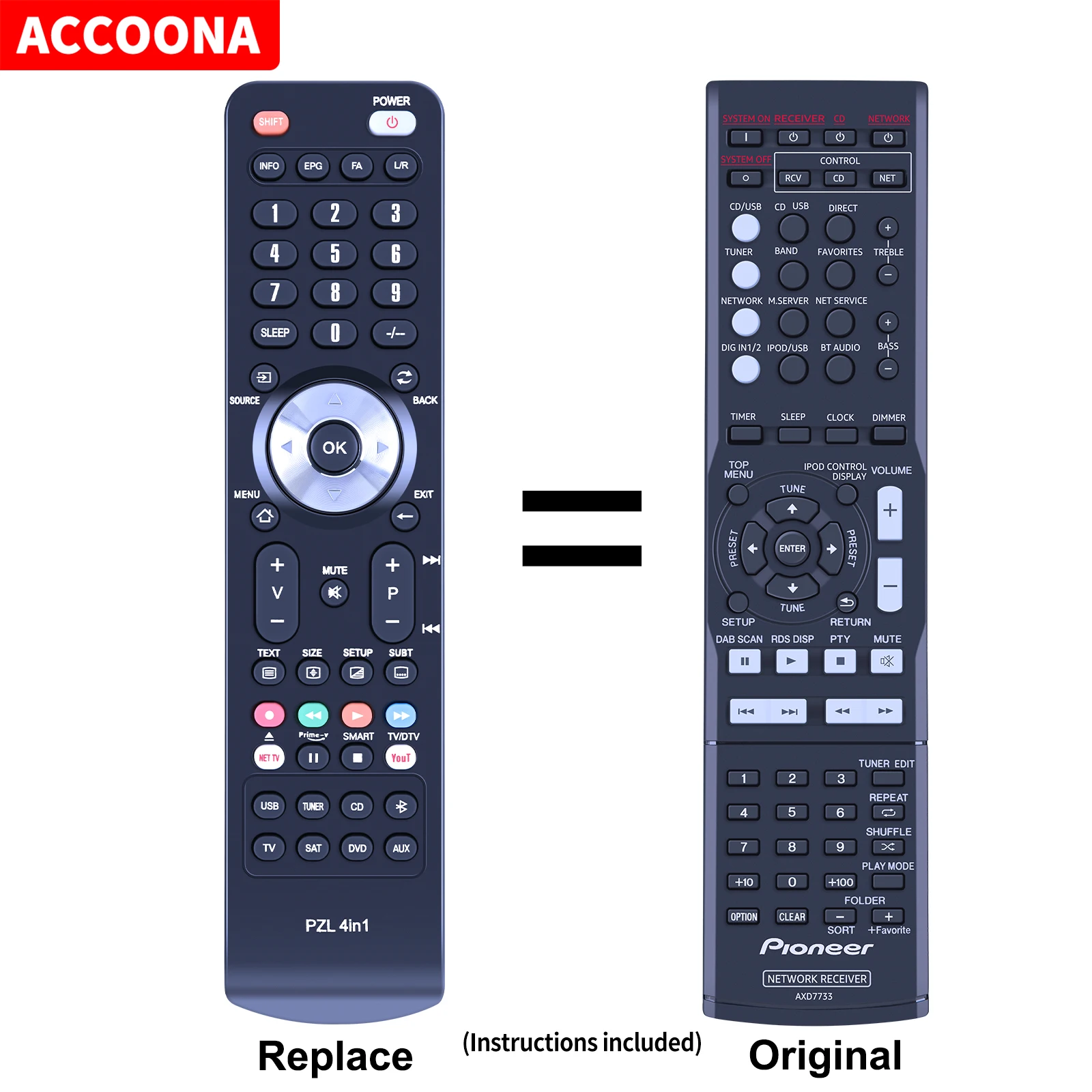 Telecomando Axd7733 Per Pioneer Xn-P02-Ksyxe8 N-P01-S N-P01-Ssyxe8 N-P01-K N-P01-Ksyxe8