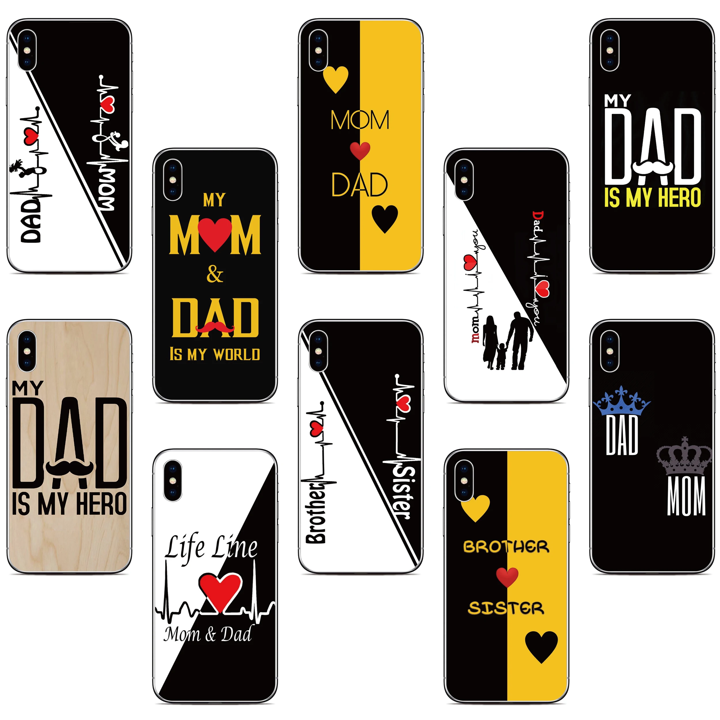 Love Dad Mom Phone Case Per Tcl 505 502 501 50 40 X Xe Xl 30 Se 10 Plus 10L 20 Pro 20B 403 306 305 405 406 408 Le R 20S Cover