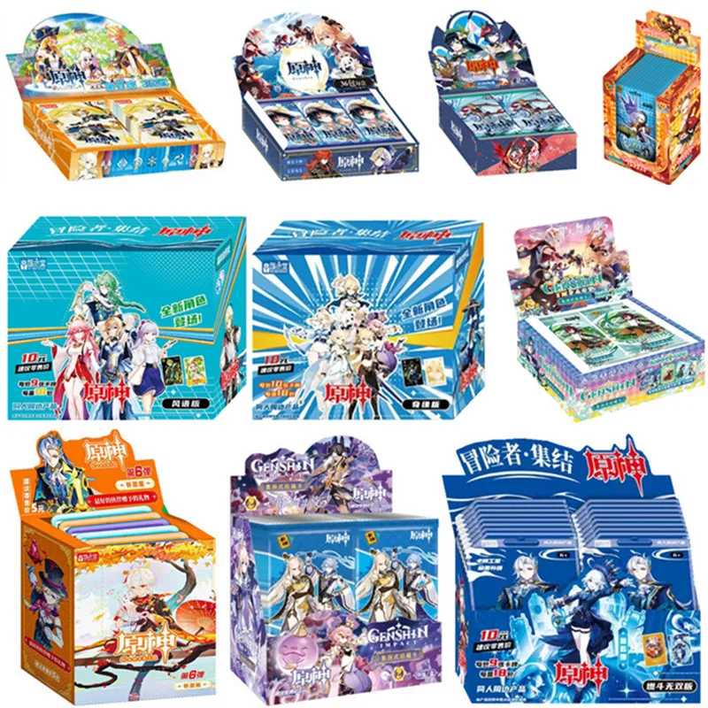 Gioco Genshin Impact Cards Anime Project Tcg Game Lumine Booster Box Collection Carte Giochi Rare Ssr Pr Card Toys Regali Di Compleanno