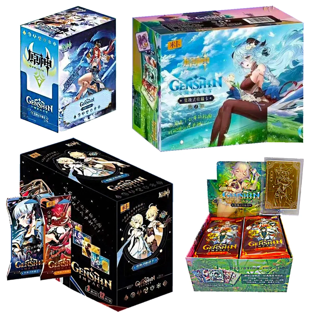 Nuovo Genshin Impact Card Anime Game Tcg Collection Pack Booster Box Rare Ssr Circostante Bambini Famiglia Giftnuovi Giocattoli Da Tavolo Per