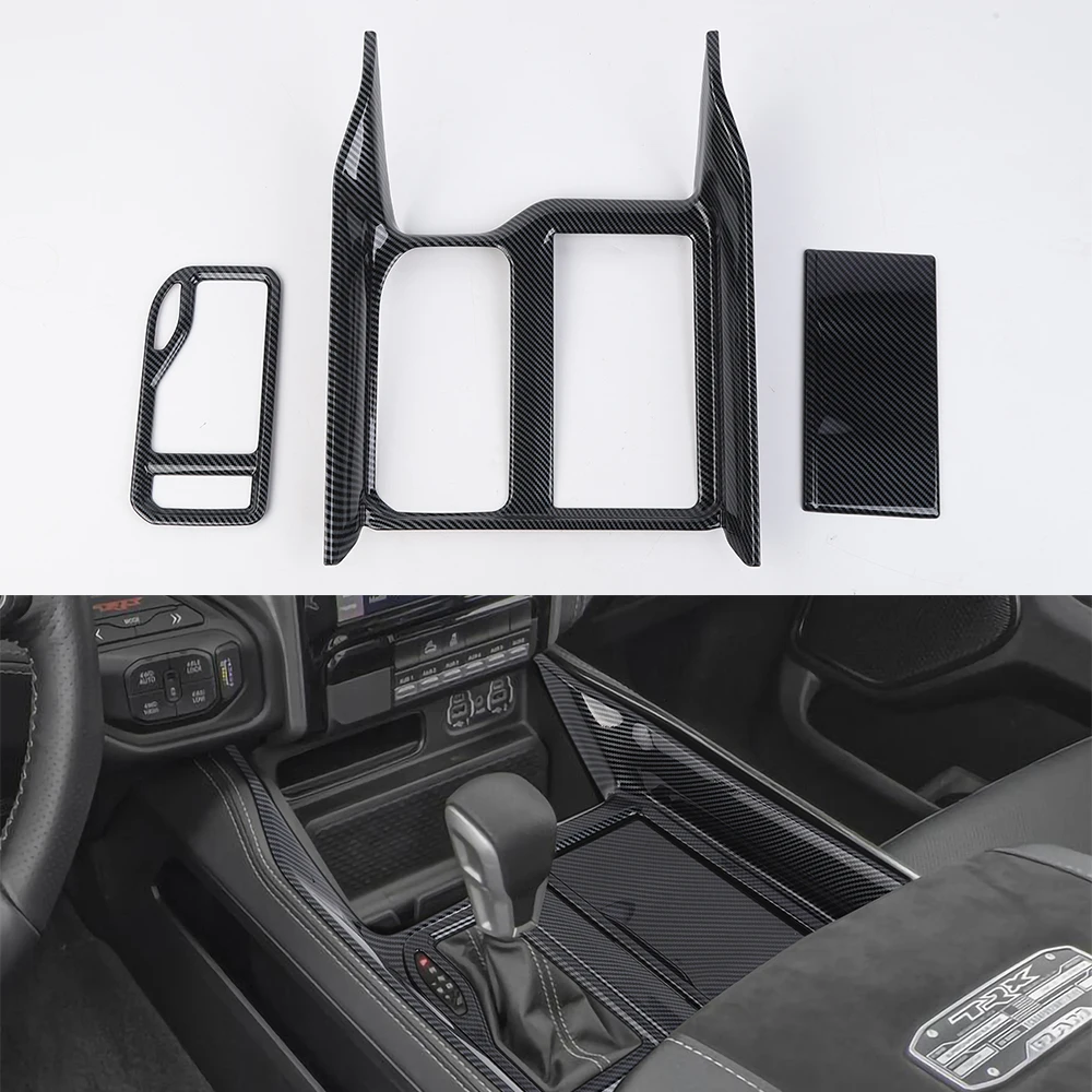 3 Pz/Set Car Gear Shift Panel Frame Abs Trim Stickers Per Dodge Ram Trx 2018 + Accessori Interni Per Lo Styling Automatico