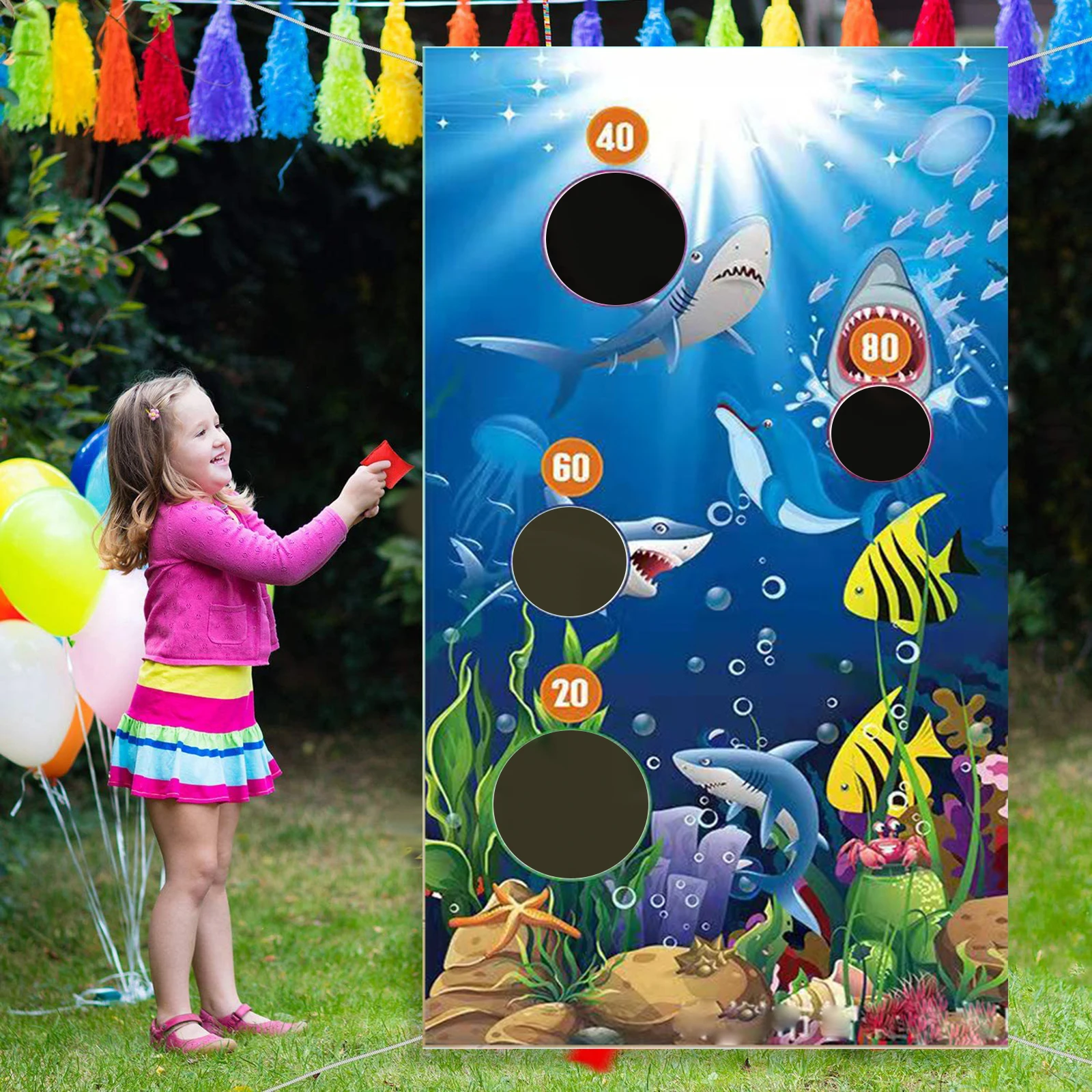 Jungle Animals Toss Game Bean Bags Kit Di Gioco Per Attività All'Aperto Bambini