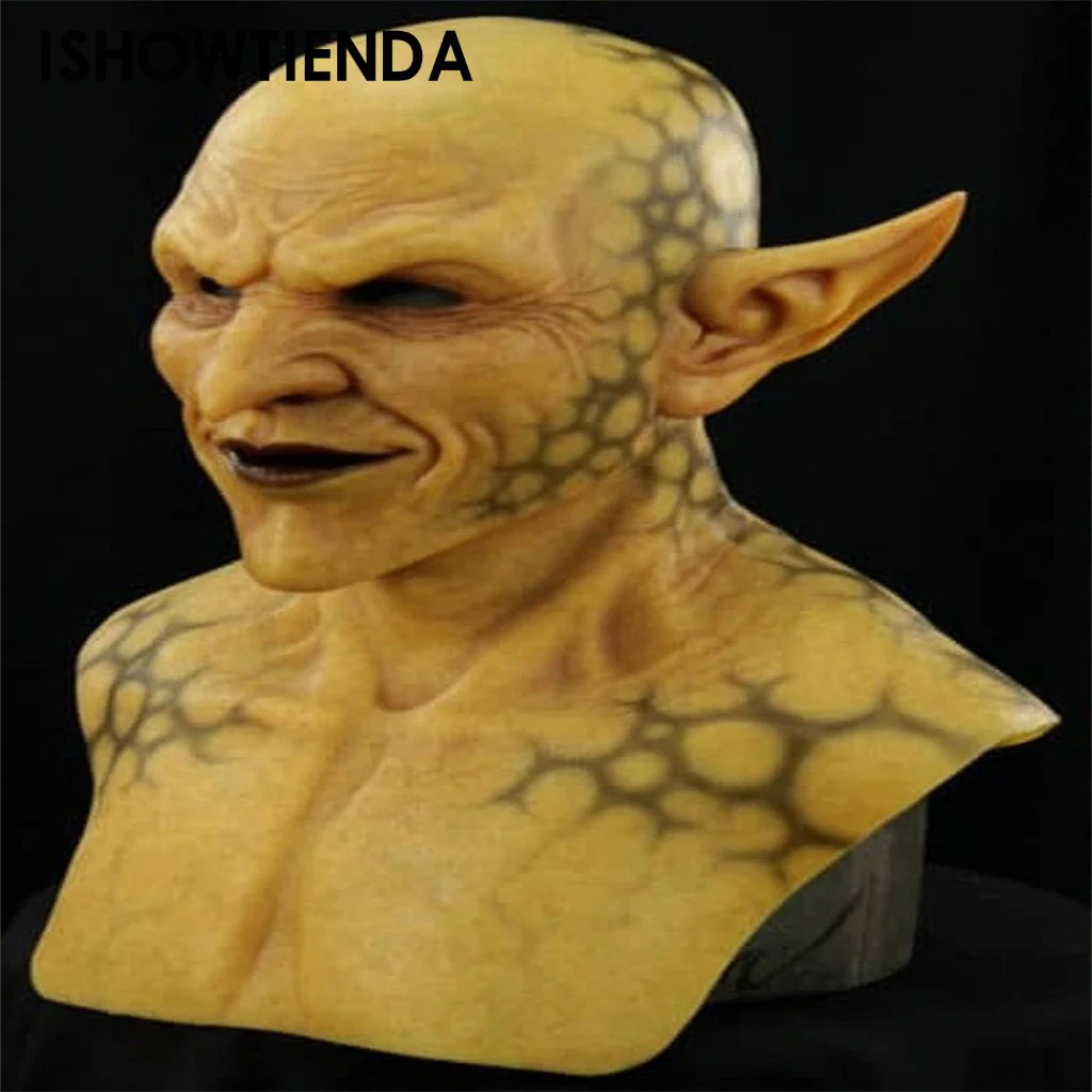 Anime New Yellow Ghost Halloween Mask Copricapo Devil Clown Vampire Orc Maschere In Lattice Horror Cosplay Puntelli Giallo Imp Mask Hood