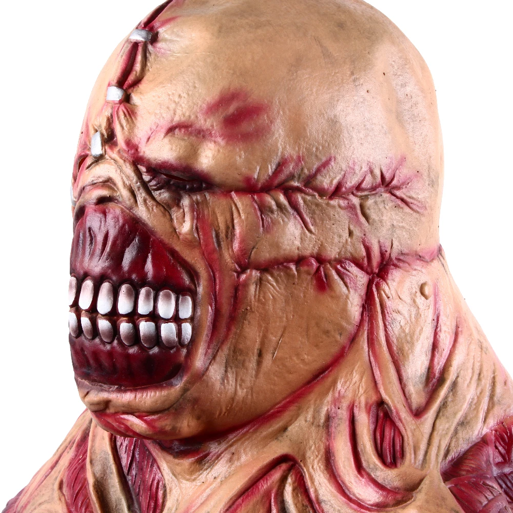 Halloween Zombie Mask Spaventoso Tyrant Horror Evil Mask Cosplay Nemesis Costume Puntelli Film Horror Latex Clown Mask Devil Face Cover