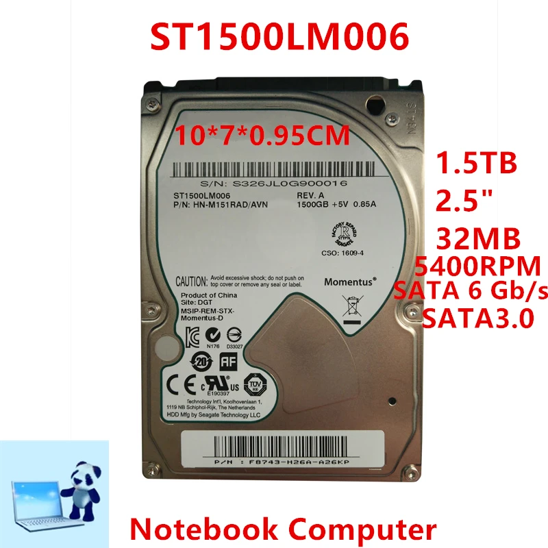 Nuovo Hdd Per Samsung/Seagate Marca 1.5Tb 2.5 "Sata 6 Gb/S 32Mb 5400Rpm Per Interno Hard Disk Per Notebook Hdd Per St1500Lm006