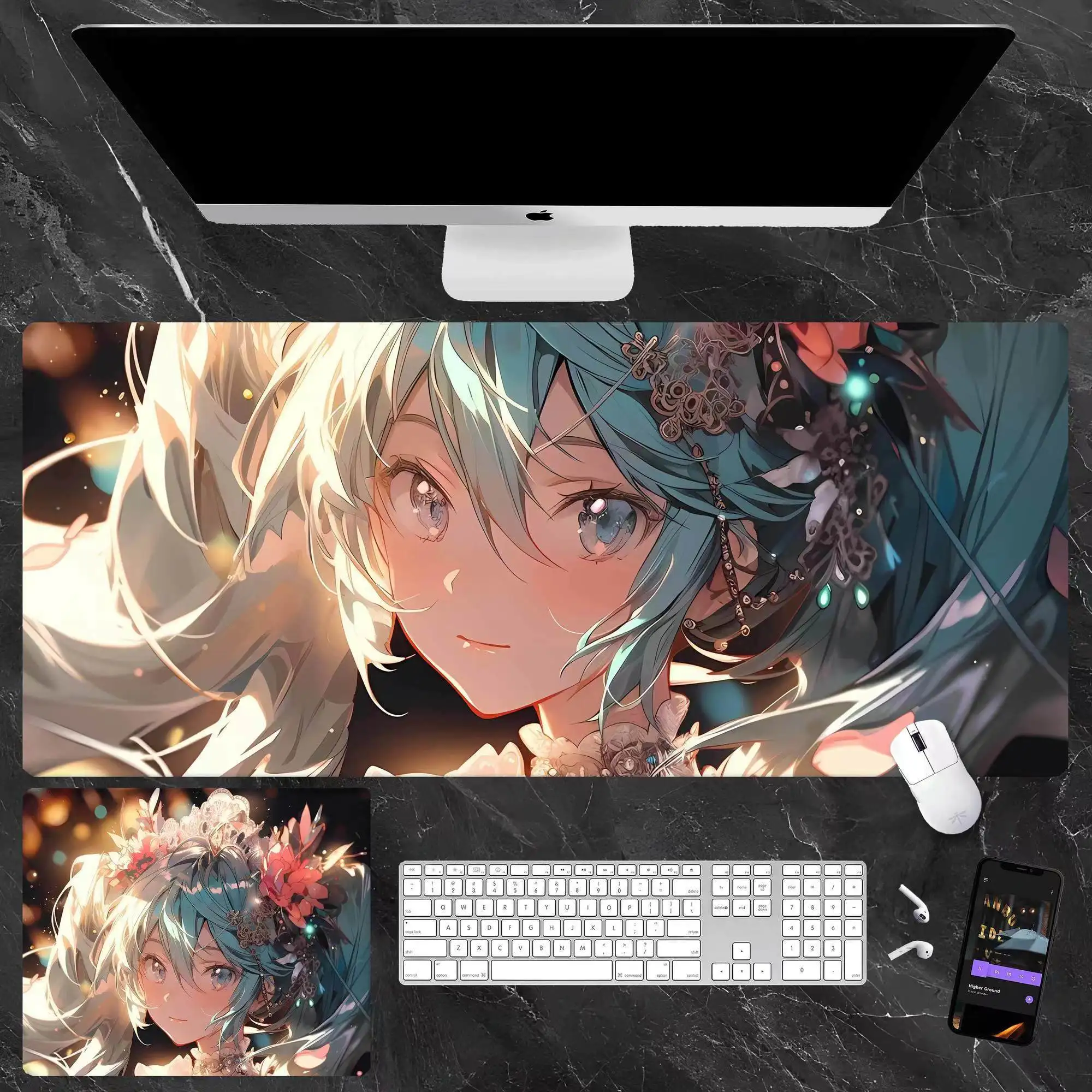 Art Table Mouse Carpet Setup Gamer Accessori Pad On The Table Laptop Anime Mouse Mats Kawaii Gaming Keyboard Pad Tappeto Desk Mat
