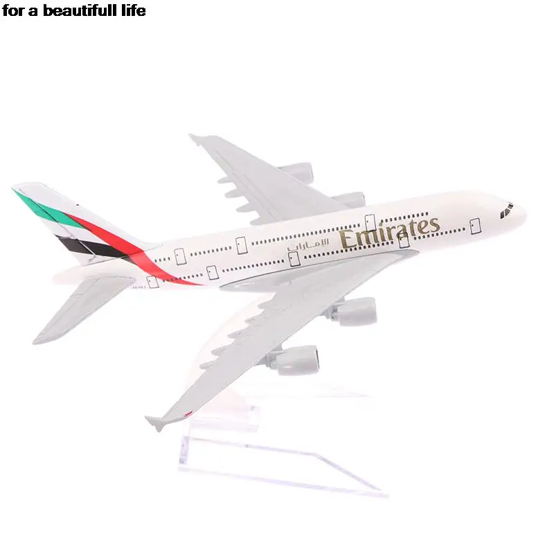 Hot 1Pc 16Cm 1:400 Metal Aircraft Replica Emirates Airlines A380 Airplane Diecast Model Aviation Plane Giocattoli Da Collezione Per Ragazzi