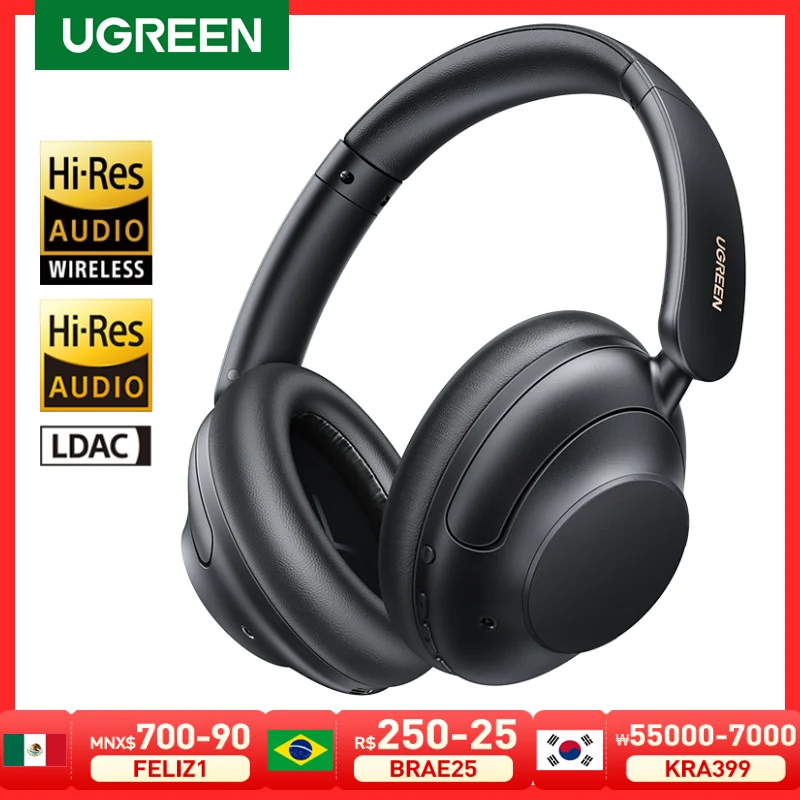 Nuovo Ugreen Hitune Max5 Hybrid Active Noise Cancelling Cuffie Hi-Res Ldac Sound Cuffie Bluetooth Connessione Multipunto