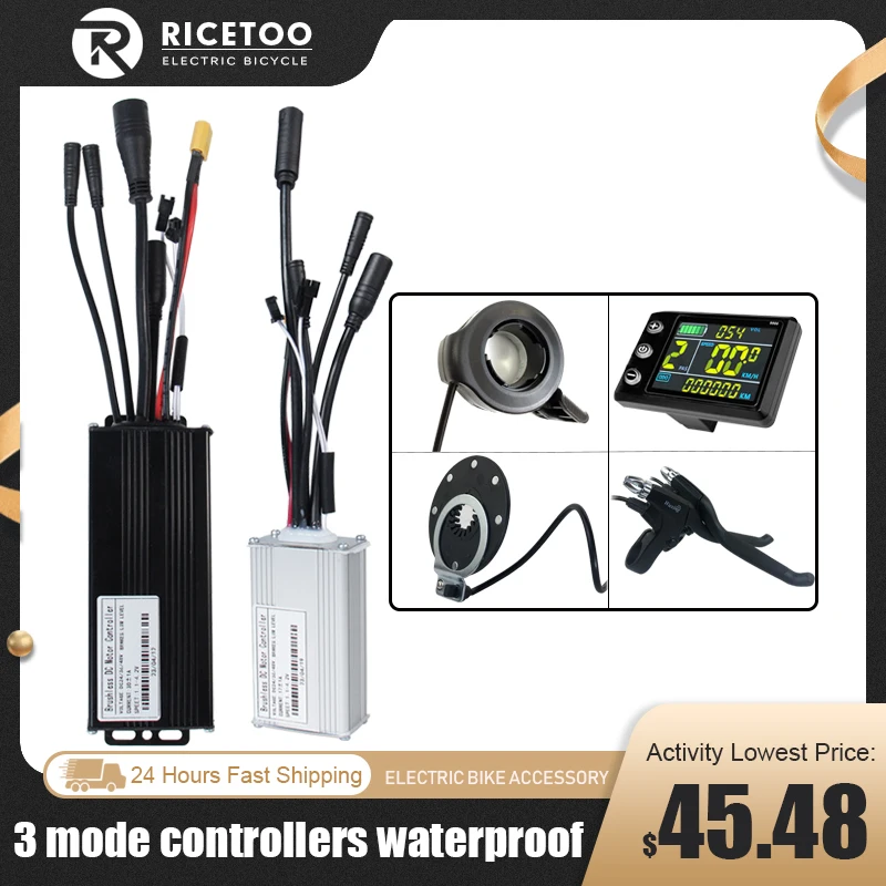 Ebike Controller Sinawave A Tre Modalità Muslimex 36 V48V Con Display Acceleratore Pas E-Brake Set Impermeabile