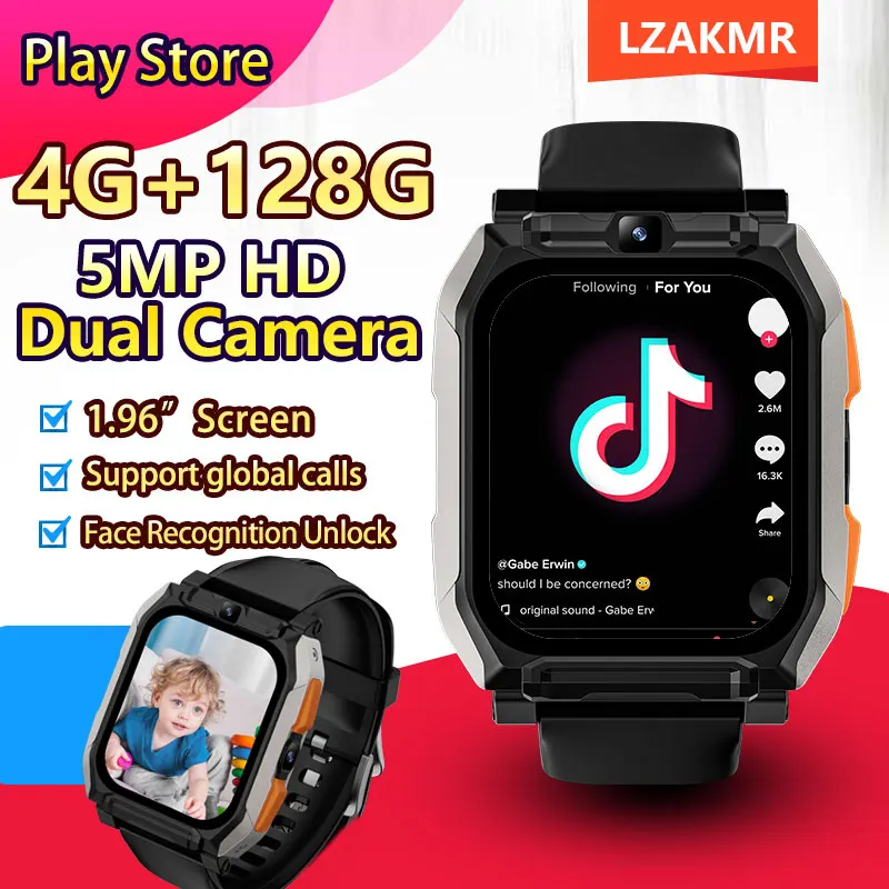Nuovo 128G Smart Watch T3 Posizione Gps 5Mp Hd Dual Camera Call Sim Card 4G Net Android 8 Men Smartwatch Sleep Monitor Appdownload