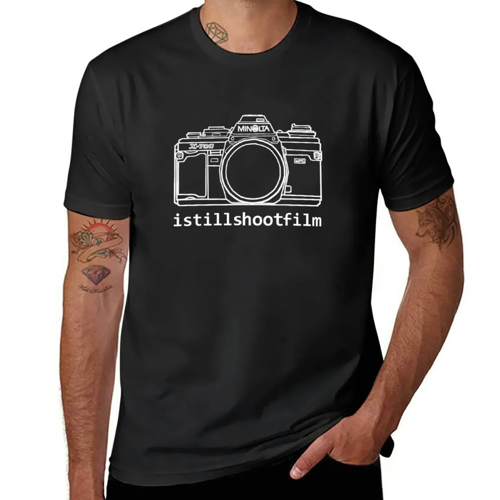 I Shoot Film With Minolta X-700 T-Shirt Sublime Summer Clothes Mens Graphic T-Shirt Funny