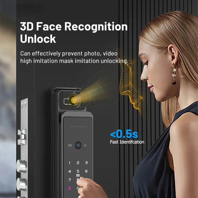 Sblocco Remoto Wifi Smart Lock Blocco Automatico Dell'Impronta Digitale Con App Ttlock Citofono Visivo Della Fotocamera