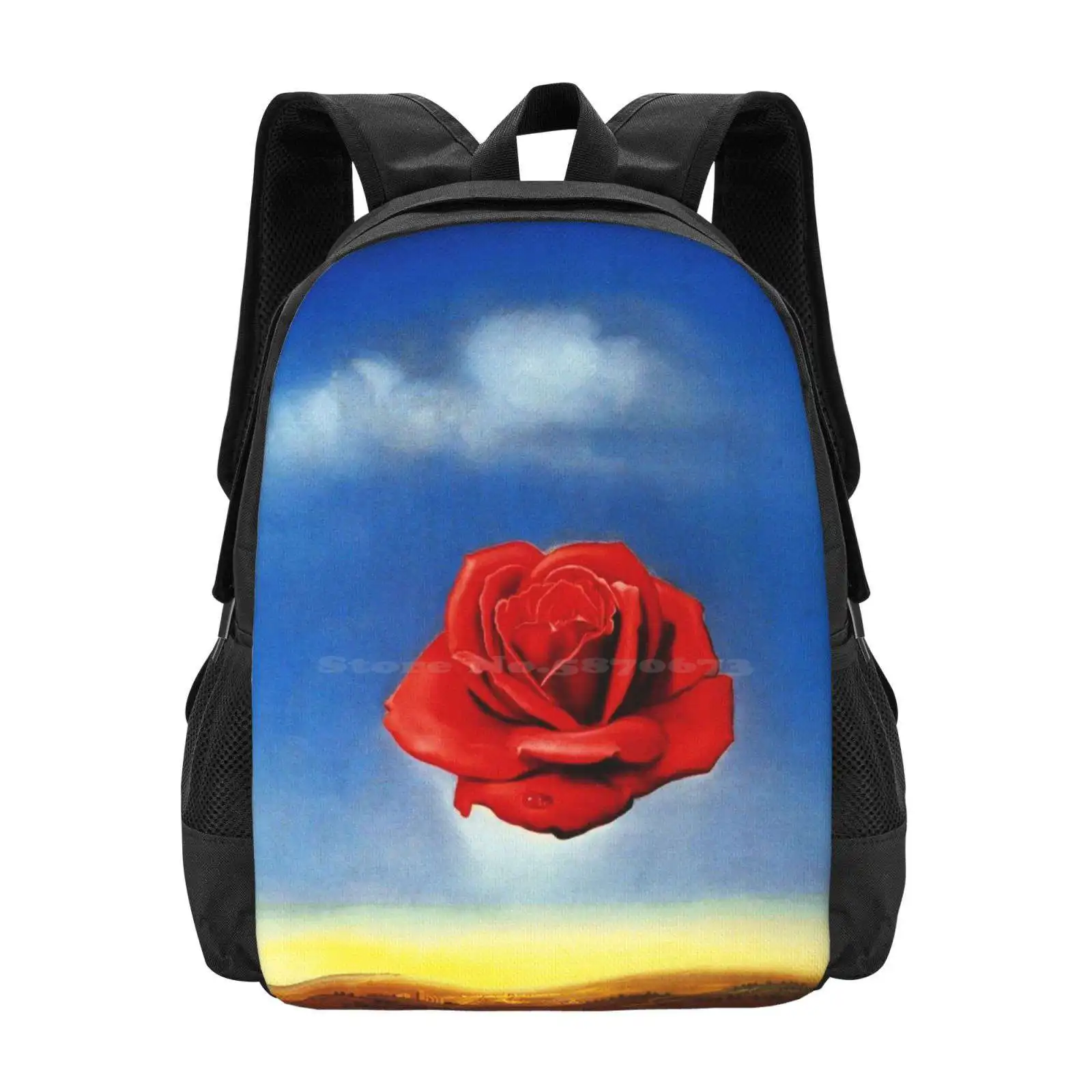 The Meditative Rose - Salvador Dali School Bag Zaino Di Grande Capacità Laptop The Meditative Rose Salvador Dali Puzzle Nightmare