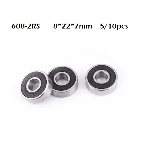 Cuscinetto Sigillato Acciaio 608Rs Z3V3 608-2Rs 608Rs Della Scanalatura Profonda 5/10 Pz/Set 608 2Rs Cuscinetto A Sfera Abec-1 8X22X7Mm