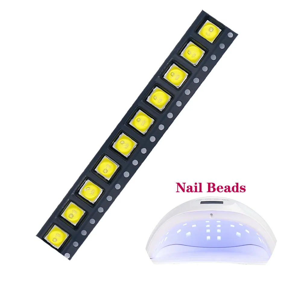 20Ps A Lot Nail Lamp Bead 1W Uv Led Smd5054 5051 5050 Lampada Led Uv 365 + 395Nm Diodi Led Per Nail Sun Machine Per Fai Da Te