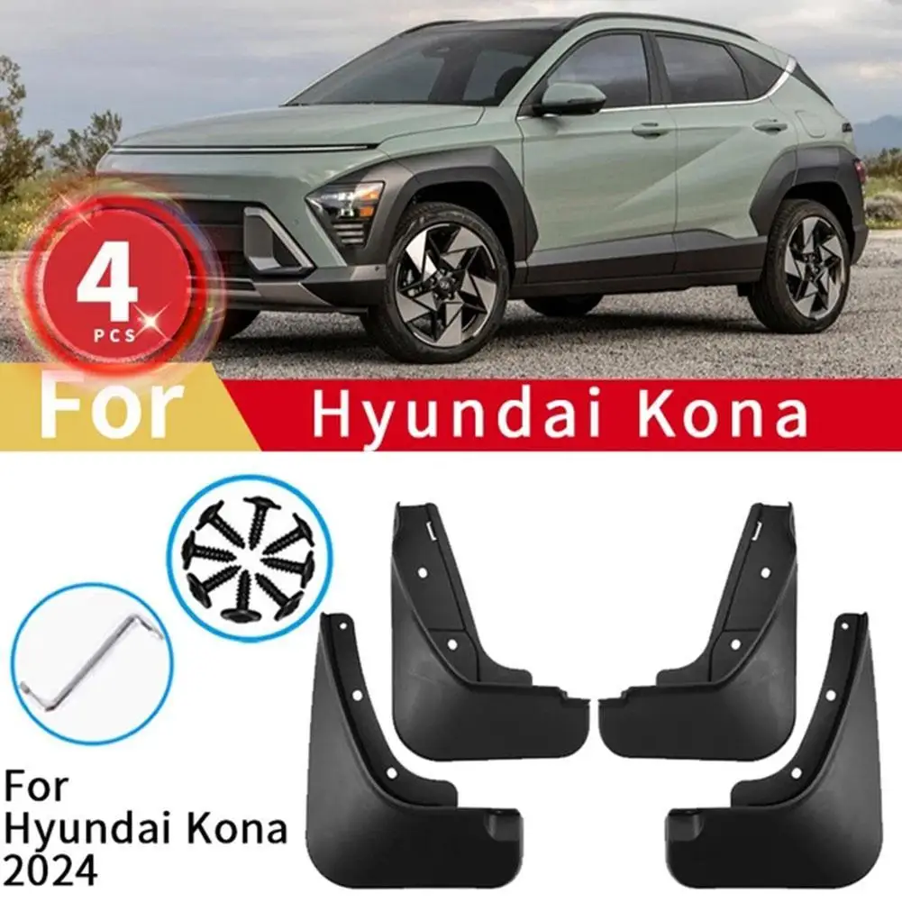 Paraspruzzi Per Hyundai Kona 2024 Pannelli Parafango Per Auto Ruote Anteriori Posteriori Parafango Per Accessori Auto Hyundai Kona