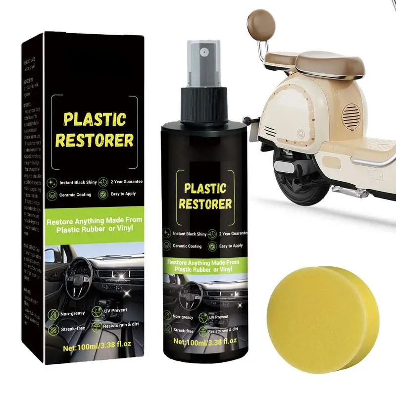 Auto Trim Restorer Liquid 100Ml Auto Spray Trim Restorer Interior Refurisher Qucik Rivestimento In Ceramica Idrofobo Esterno