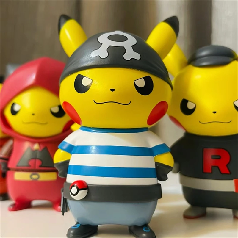 Cartoon Pokemon Anime Pikachu Cattivo Costume Action Figure Giocattoli Bambole Bambini Regali Di Compleanno Modello In Pvc Pikachu In Costume Scherzo