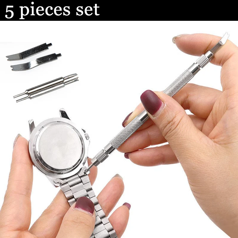 5Pcs Strumento Di Riparazione Dell'Orologio Spring Pine Needle Bar Pose Limed Barrette Repair Watch Strap Set Di Molle Accessorio Per La Rimozione Del