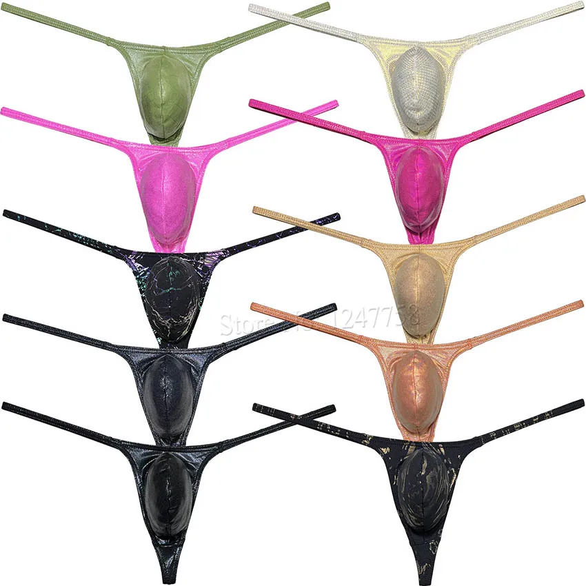 Sexy Men'S Gloss Wet Look String Perizoma Intimo Maschile Pouch Swim Bikini In Posa Tangas Hombre Sexys