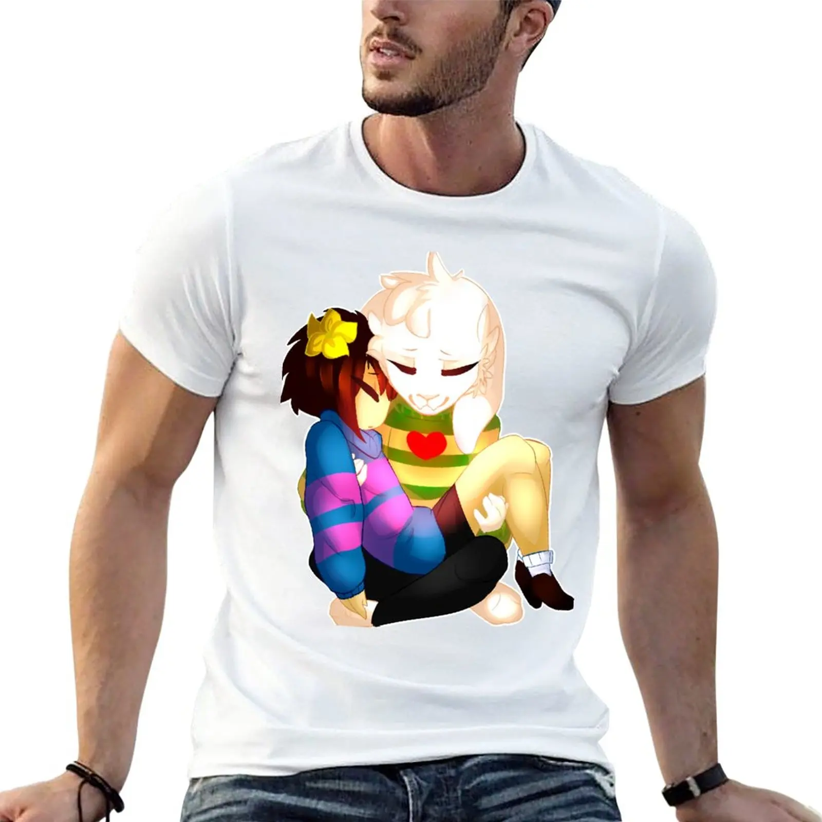 Undertale - Asriel E T-Shirt Umana T-Shirt Oversize Ragazzi Magliette Bianche Magliette Per Uomo