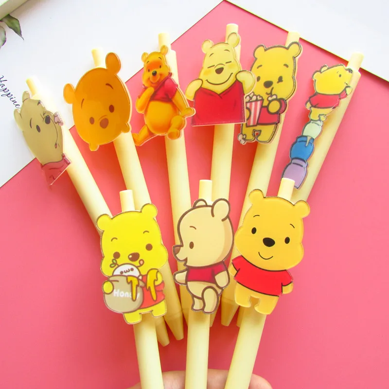 50Pcs Disney Winnie The Pooh Gel Pen Signature Pen Black Water Pen Cancelleria Forniture Per La Scrittura Dell'Ufficio Regalo Carino