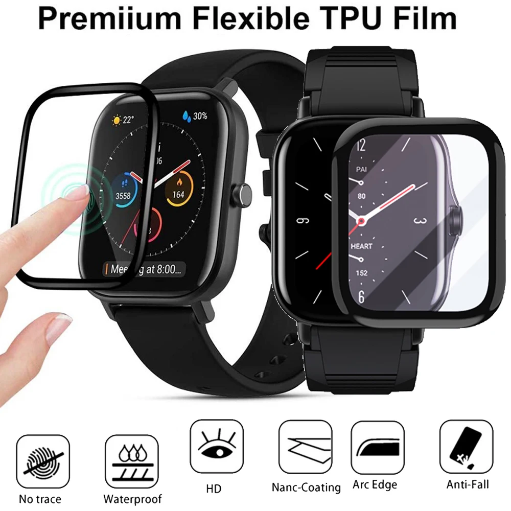 Pellicola Protettiva In Tpu Per Schermo Per Amazfit Gts 2 /Gts / Gts 2E Smart Ultrathin Full Cover 3D Soft Curvo Flessibile Hd Clear Protector