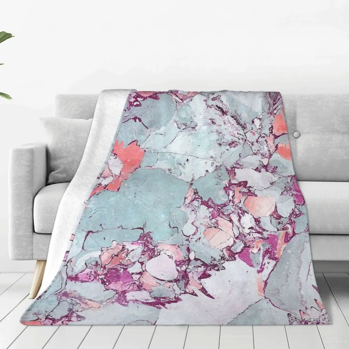 Marble Art V13 Redbubble Pattern Home Tech Lifestyle Coperta Copriletto Sul Letto Copriletto Morbido Queen Size