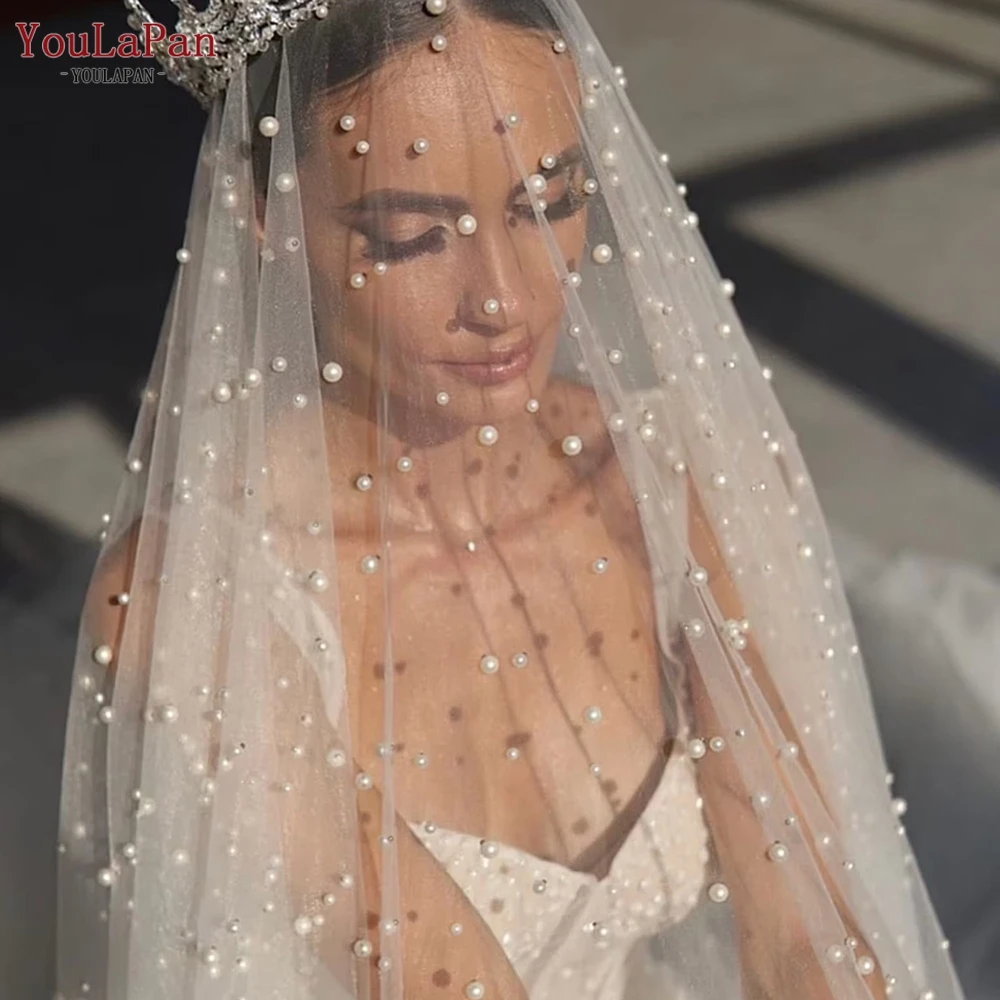 Velo Di Perle Da Sposa Youlapan Con Diverse Dimensioni Di Perle Velo Perlato Velo Da Sposa Con Perle Velo Di Perle Nude Elegante V13