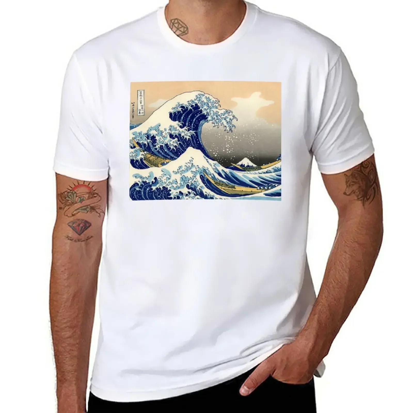 Hiroshige The Great Wave Off Kanagawa Japanese Woodcut T-Shirt Boys Whites Customs Progetta Il Tuo Abbigliamento Da Uomo
