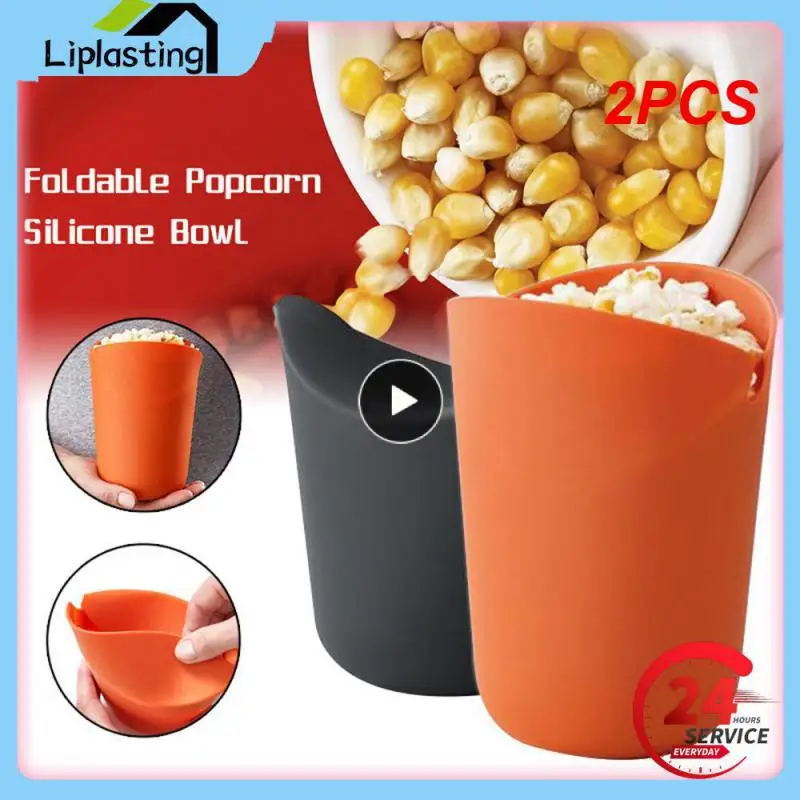 2Pcs Microonde Popcorn Maker Pieghevole In Silicone Per Uso Alimentare Secchio Per Popcorn Scatola Facile Fare Popcorn Secchio Ciotola Utensili Da Cuc