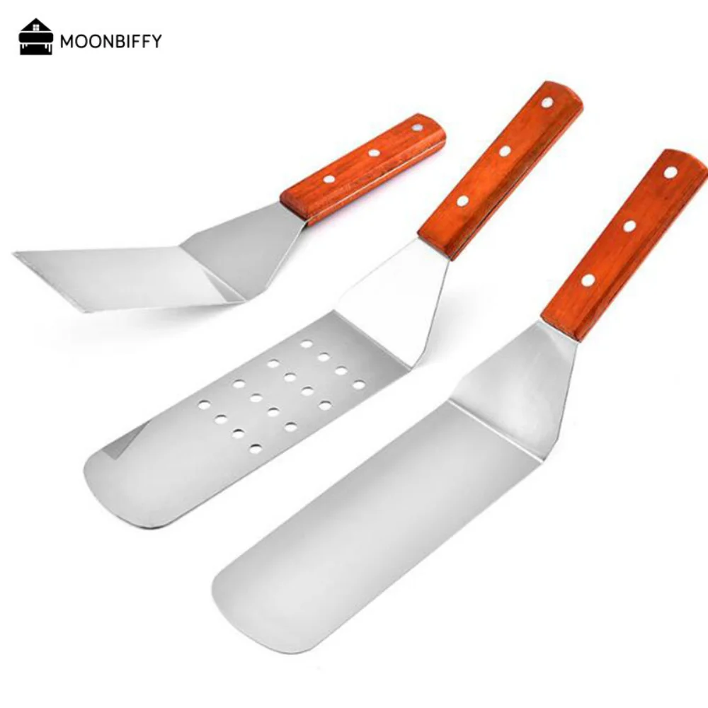 Acciaio Inossidabile Metallo Bbq Grill Turner Spatola Cucina Utensili Da Cucina Accessori Per Costolette Pancetta Teppanyaki Pancake Cocina