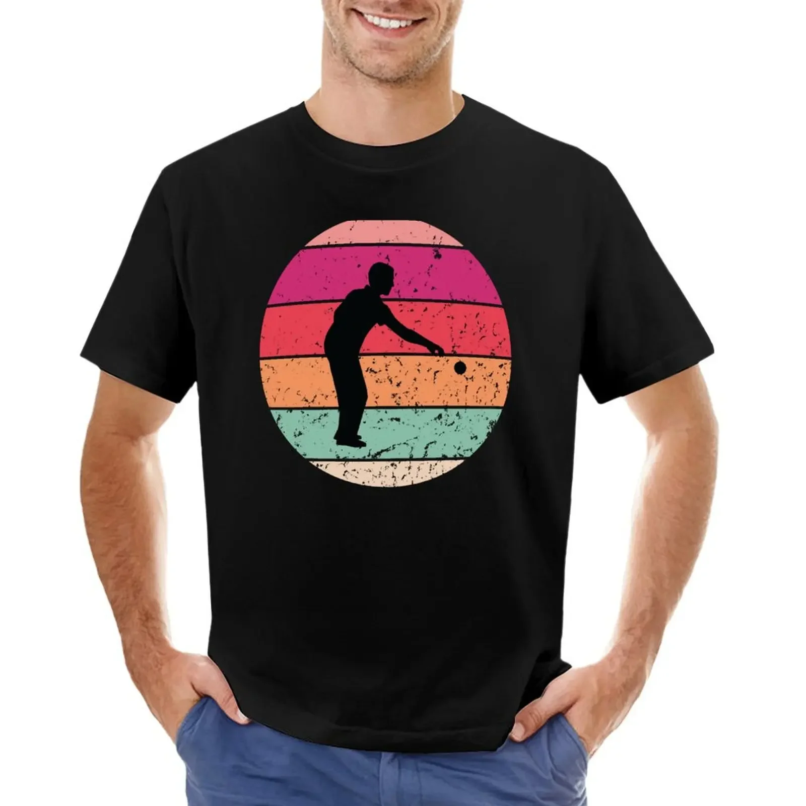 Retro Vintage Petanque, Divertente Petanque, Petanque Boule Bocce Player Divertente Dicendo T-Shirt Sweat Men Graphic T-Shirt