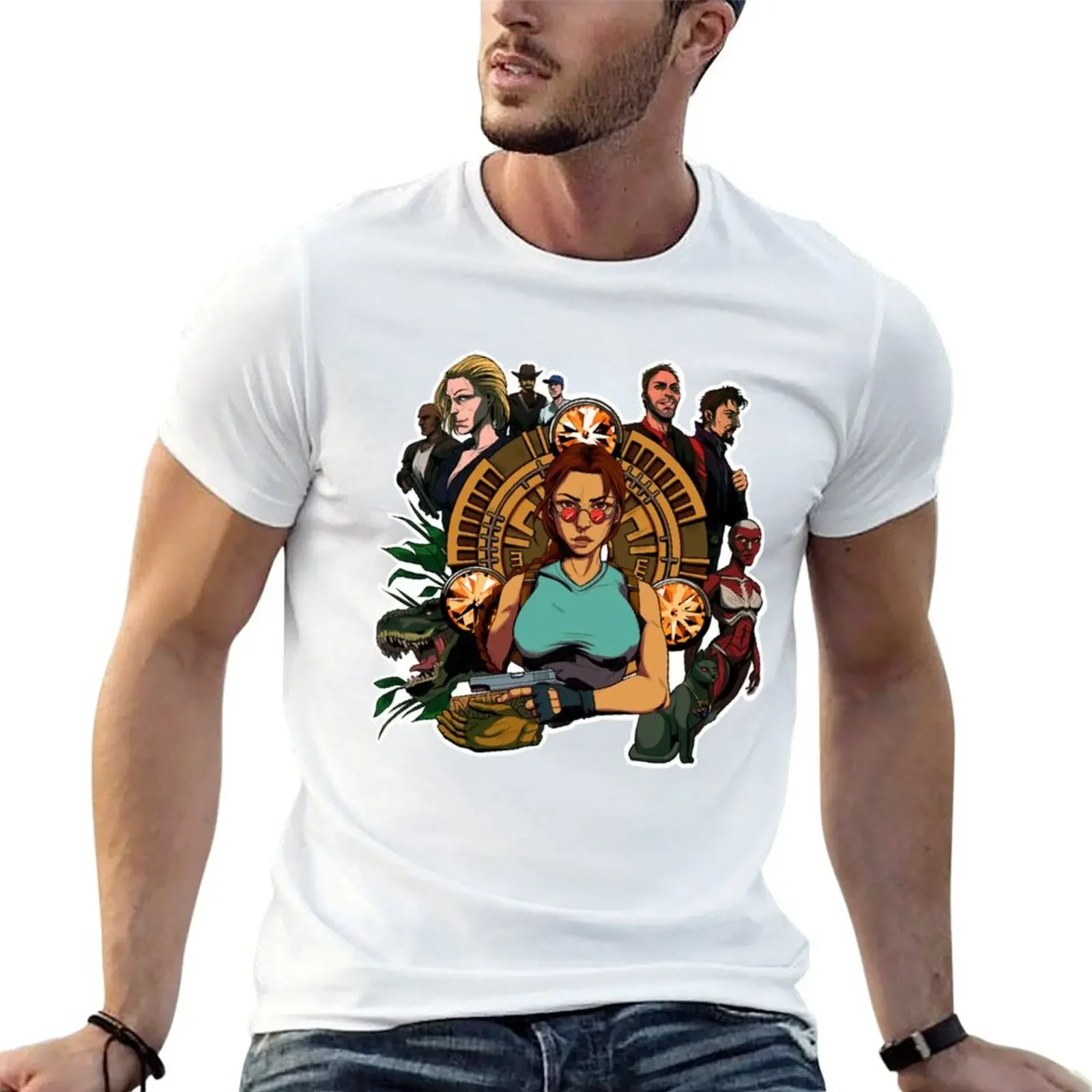 T-Shirt Tomb Raider 1996 Sublime Moda Coreana Funnys T-Shirt Nere Per Uomo