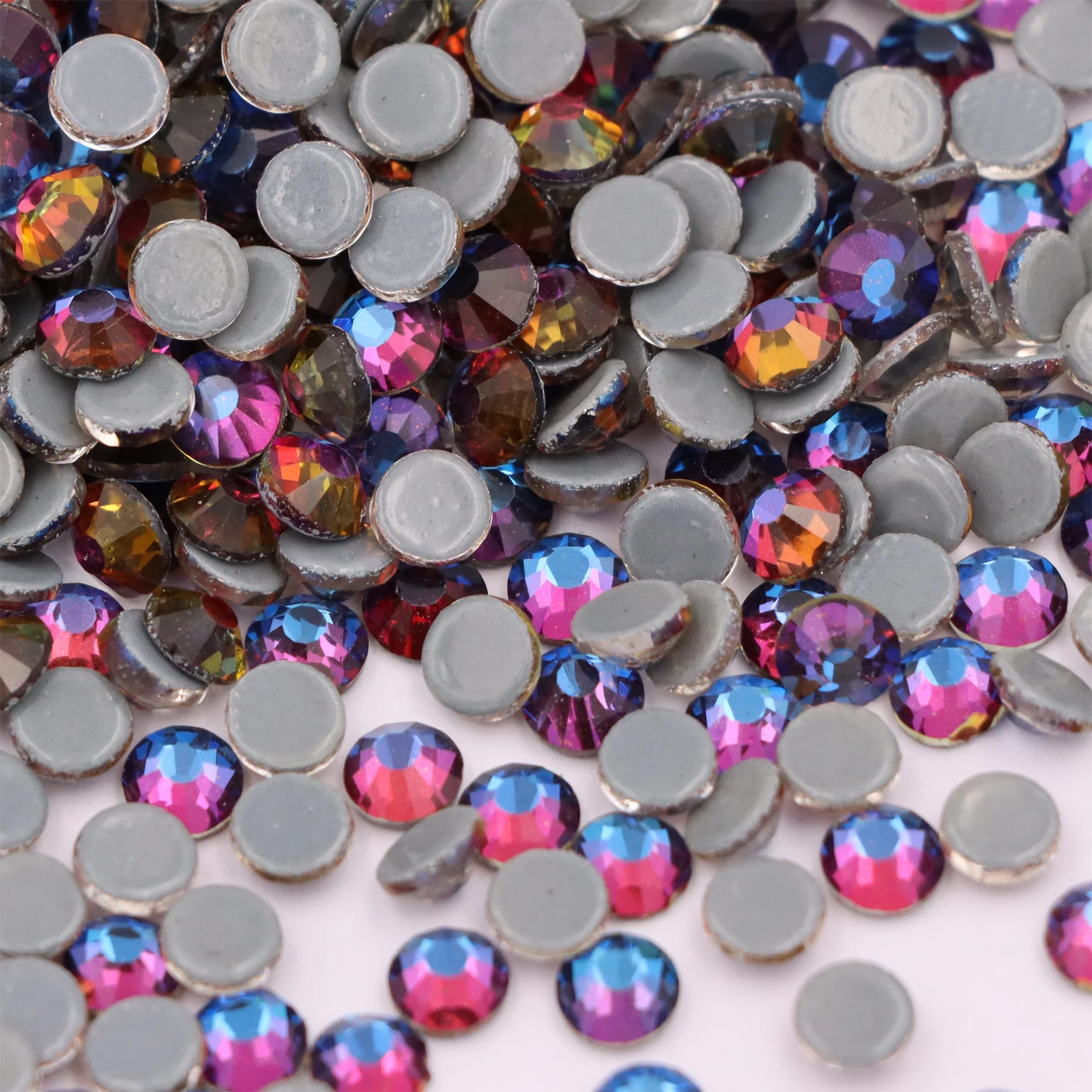 Blue Rainbow Iron On Strass/Hot Fix Crystals Hotfix Glass Stones Strass Per Vestiti Scarpe Decorazione Per Unghie