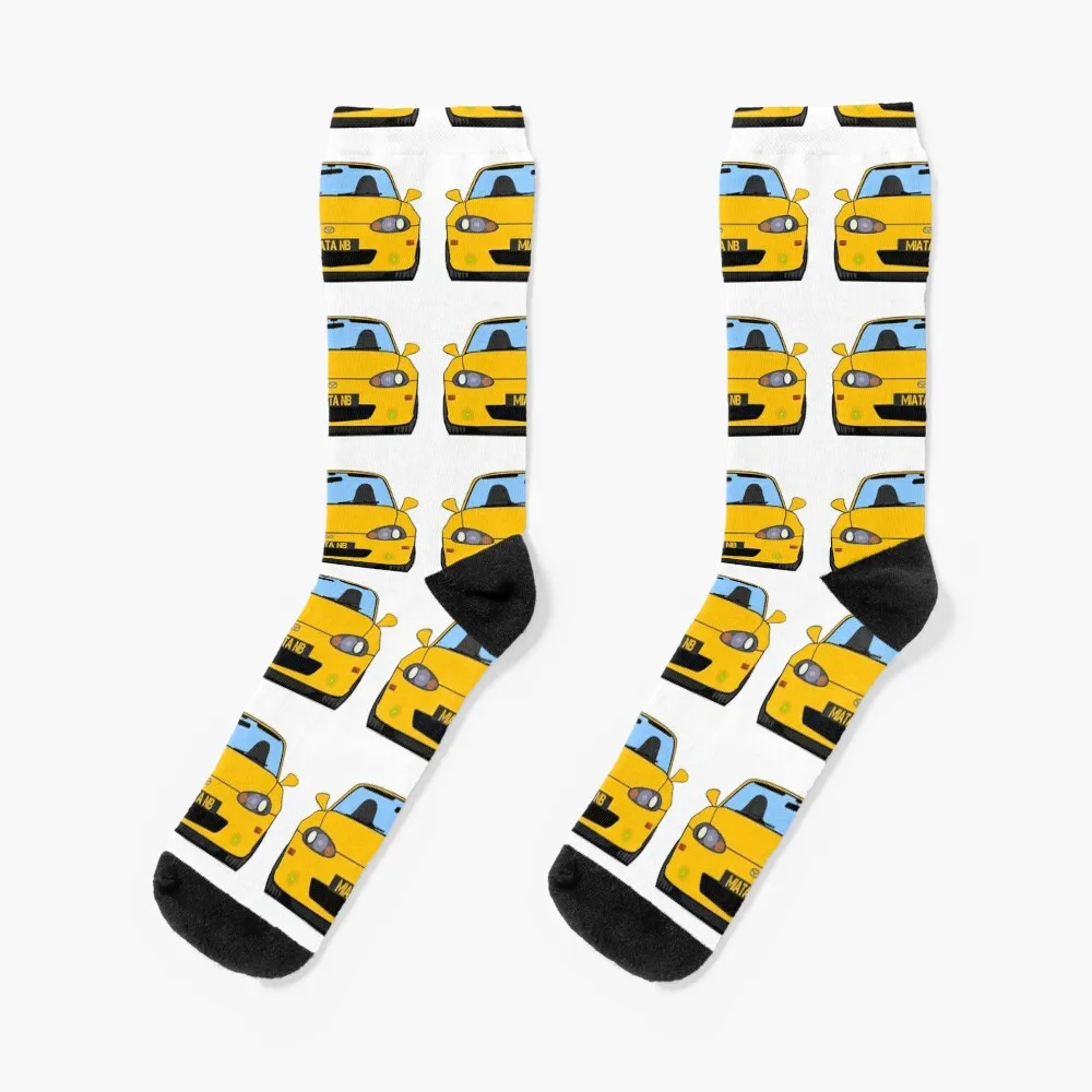 Blazing Yellow Nb Miata Roadster Socks Crazy Hockey Sports And Leisure Running Luxury Woman Socks Uomo