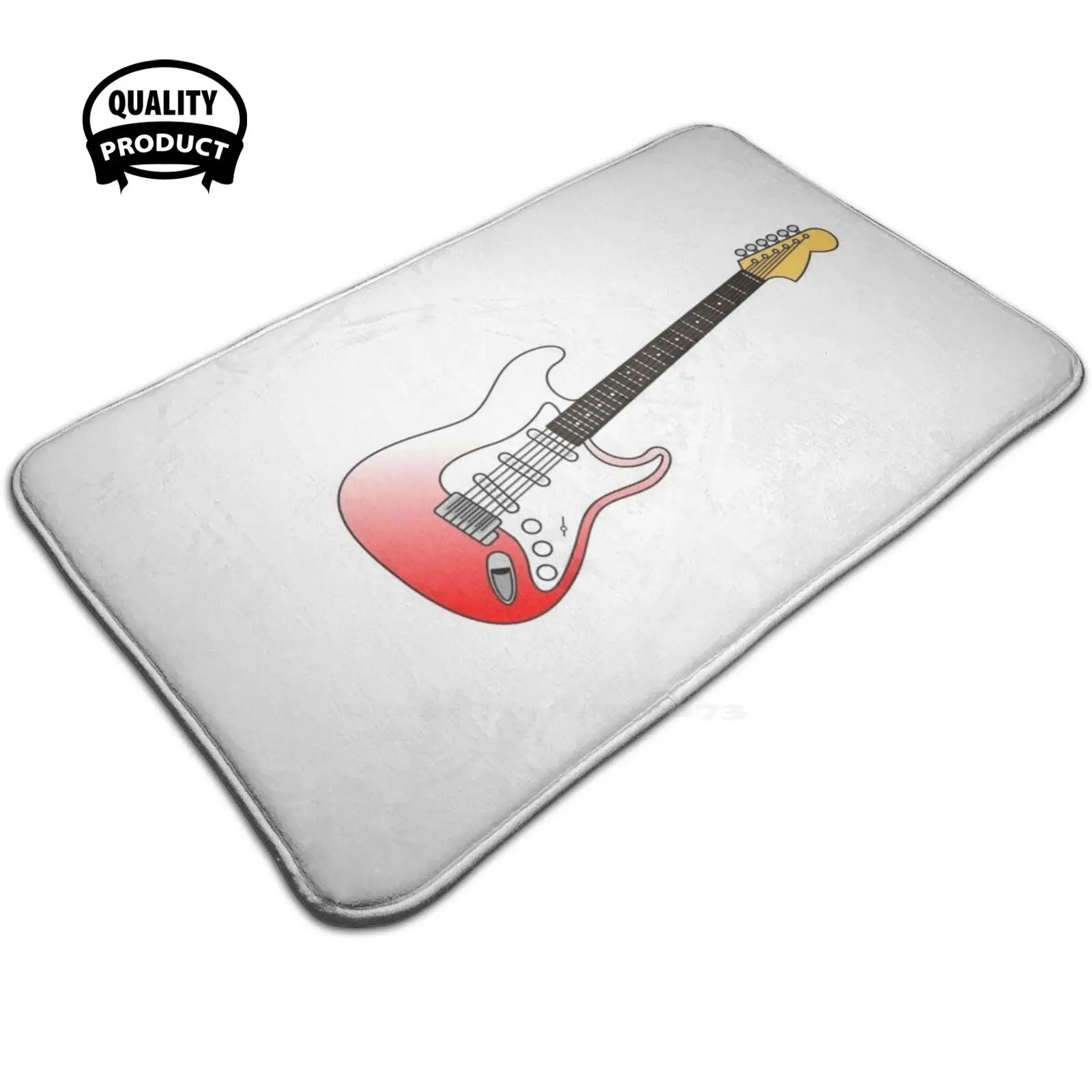 Classica Chitarra Elettrica-Rosso E Bianco 3D Prodotti Per La Casa Zerbino Tappetini Rilievo Del Piede Tappeto Stratocaster Chitarra Vintage 60S Music