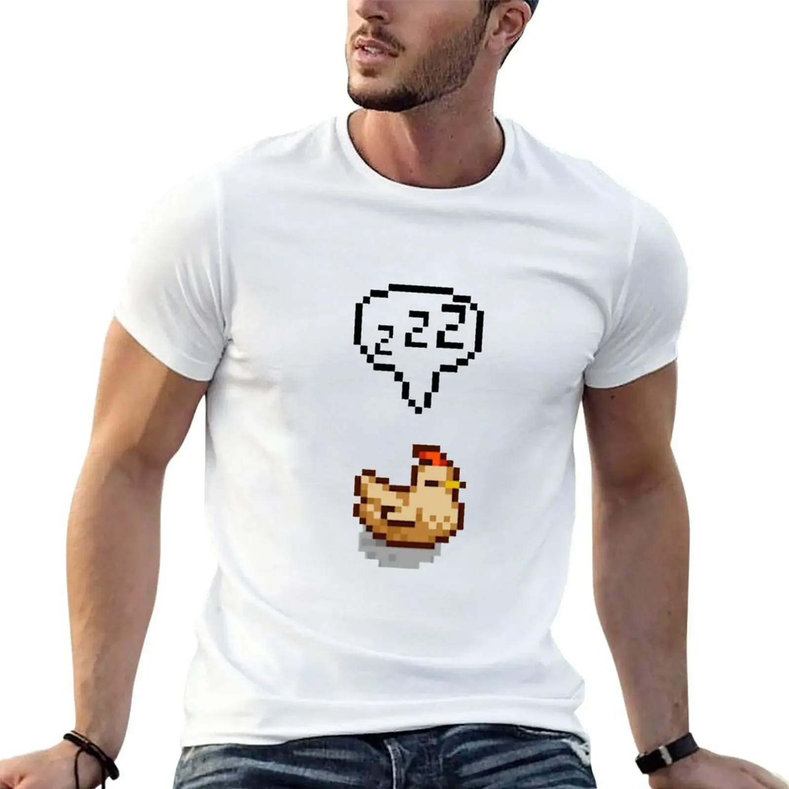 Stardew Valley Sleeping White Chicken Classic T-Shirt Camicetta Oversize Kawaii Clothes Magliette Divertenti Da Uomo