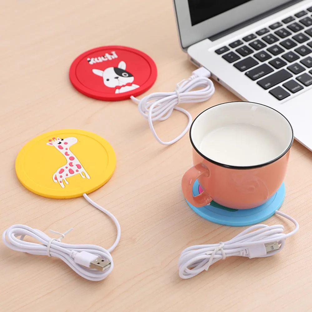Usb Power Suply Tea Coffee Cup Mug Warmer Heating Cup Mat Pad Sottobicchieri Per Gadget Da Ufficio Cartoon Original Wood Grain Mug Pad