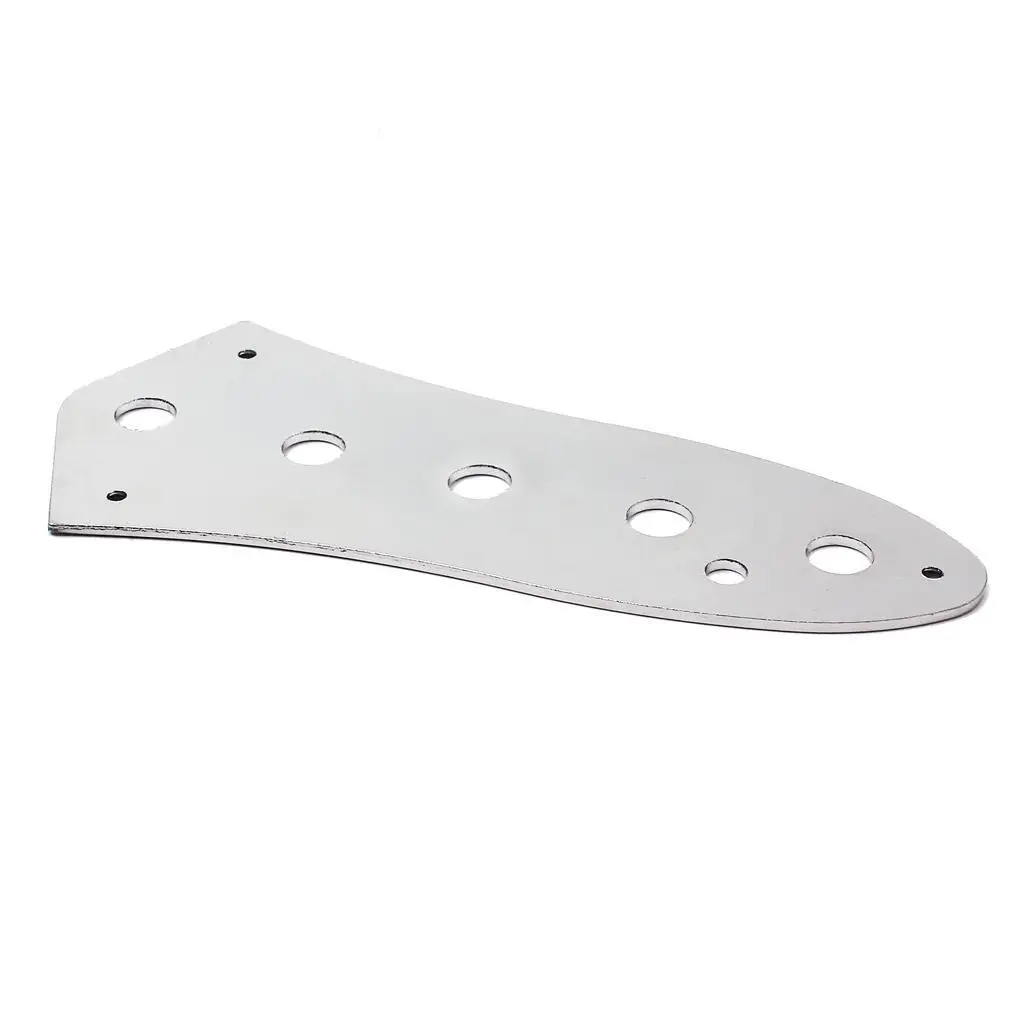 Piastra Di Controllo A 5 Fori In Acciaio Lucido Per Chitarra Jazz Bass Control Plate Chrome