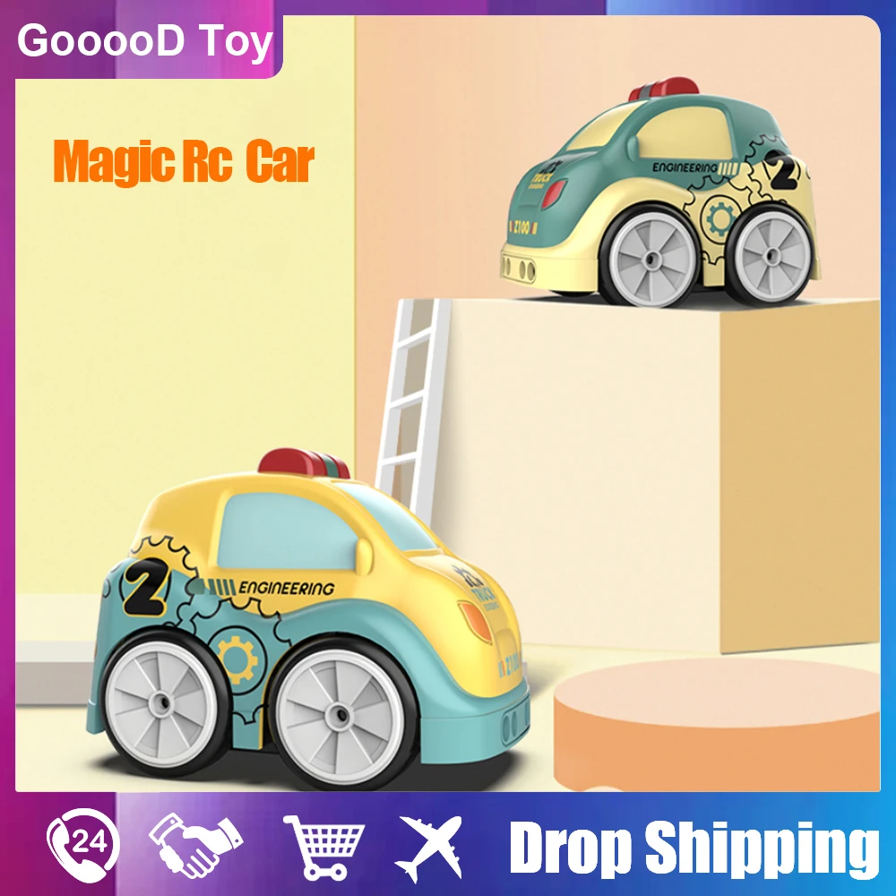 Mini Rc Car Toy Magic Cartoon Sensore Intelligente Elettrico 2.4G Radio Telecomando Macchina Musica Giocattoli Per Ragazzi Regalo Per Bambini