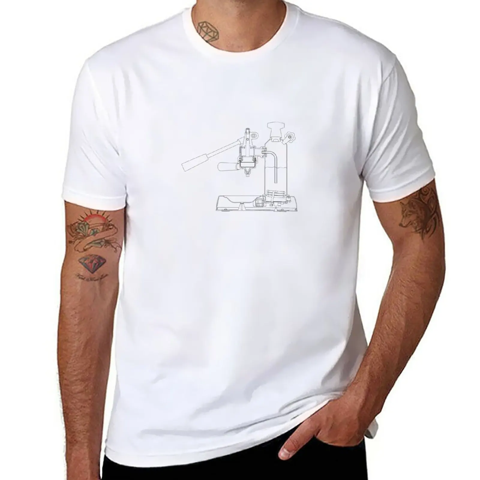 New La Pavoni Leva Macchina Per Caffè Espresso T-Shirt Magliette Oversize Magliette Bianche Da Uomo