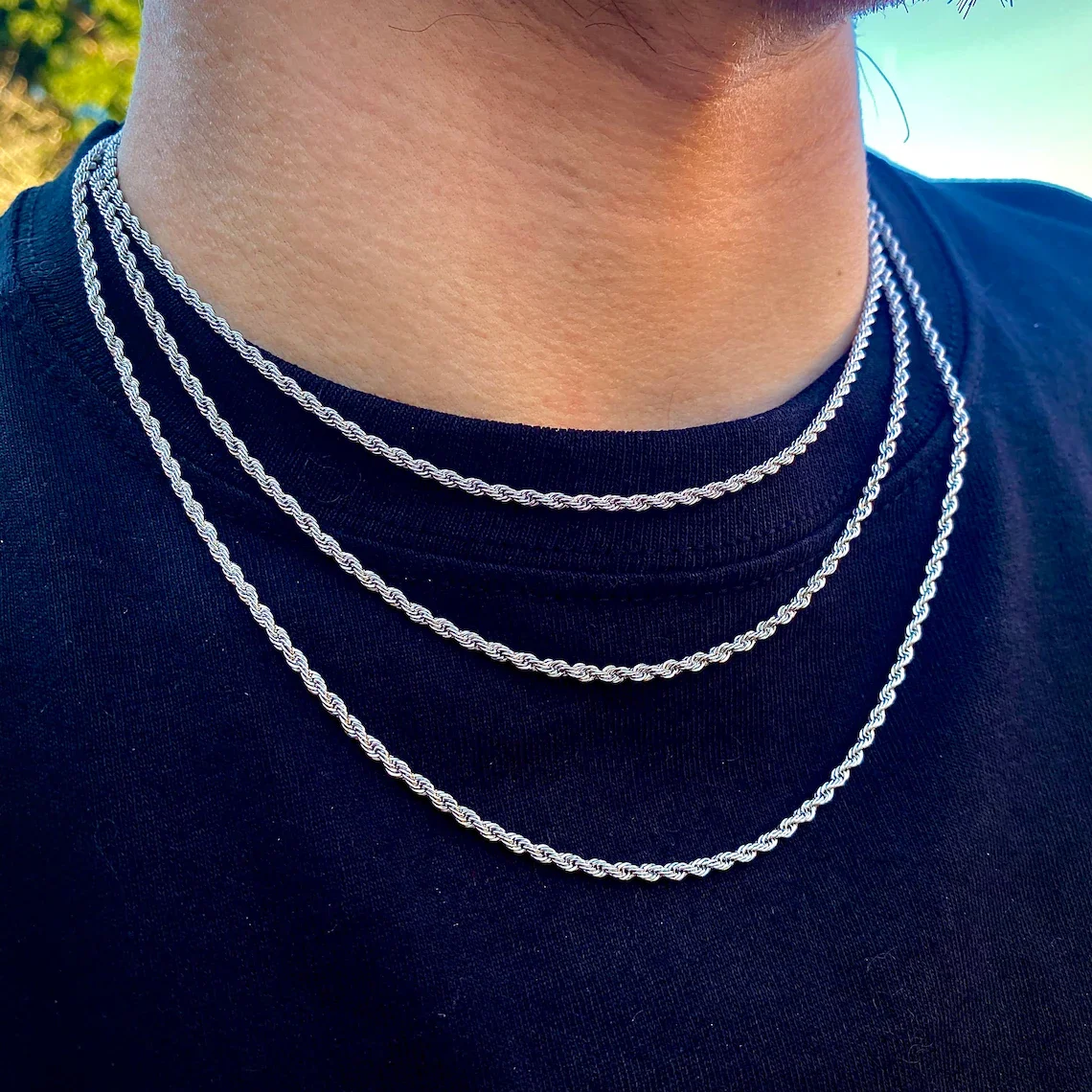 Collana A Catena In Corda Color Oro In Acciaio Inossidabile, Gioielli Da Donna, Da Uomo, Collana A Catena Doppia Intrecciata Alla Moda, Accessori Da I